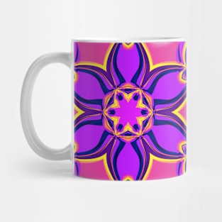 Cartoon Mandala Flower Pink Purple and Orange Mug
